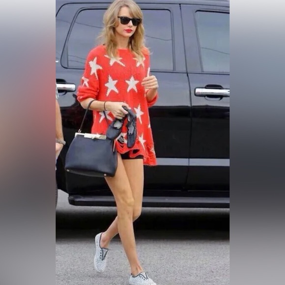 Wildfox Sweater XS Red ASO Taylor Swift Lagenlook Cottage Grunge Cabin Gorpcore - Picture 10 of 10